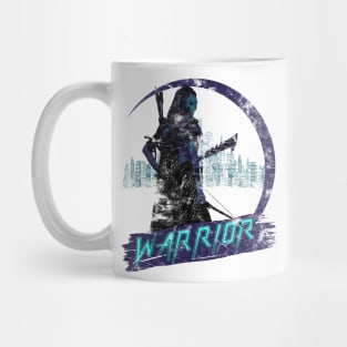 Female Warrior Retrowave Mug